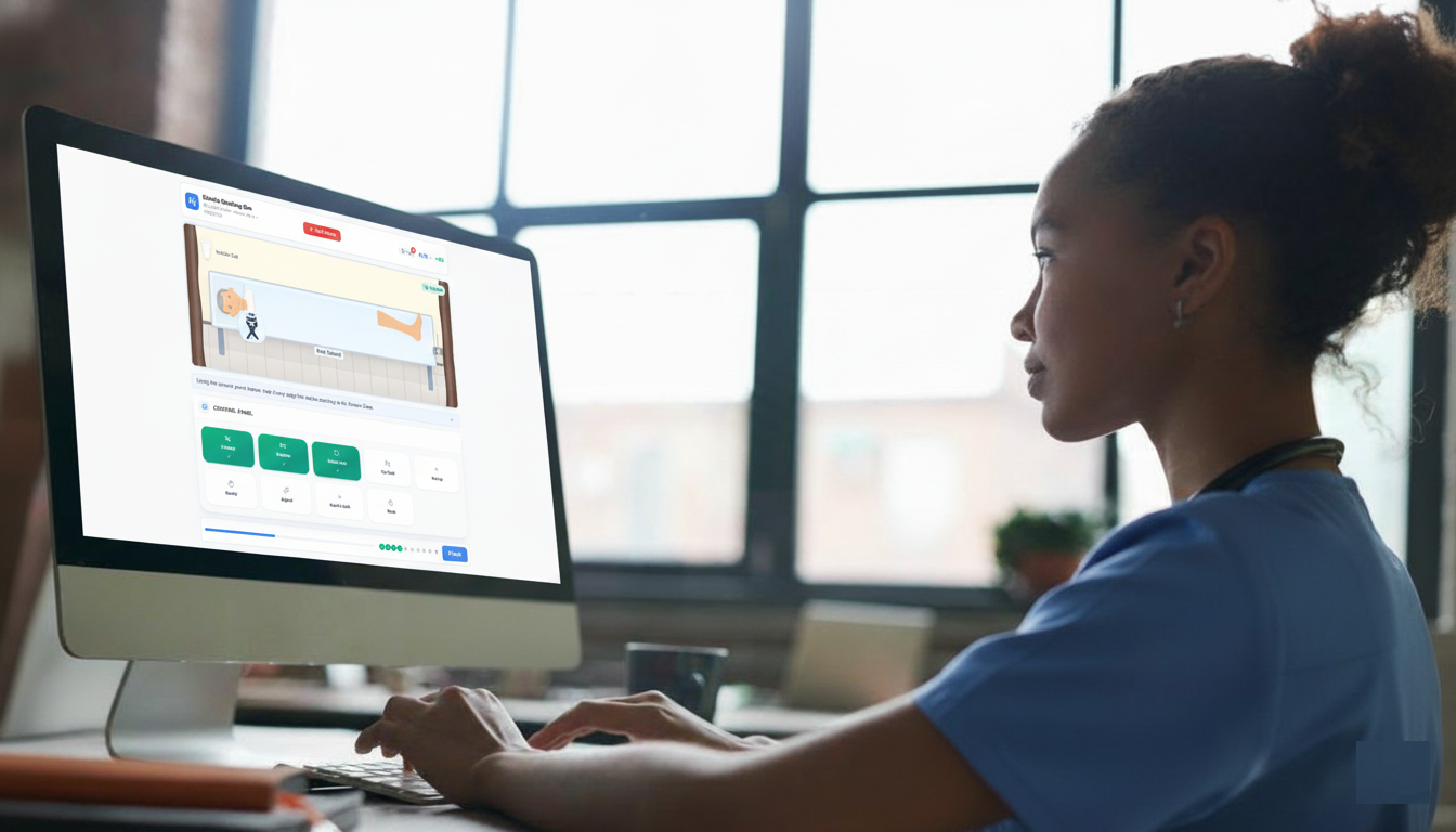 Healthcare student practicing clinical skills with Skillform